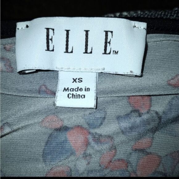 ELLE ASYMMETRICAL BLACK & PURPLE V-NECK DRESS SZ.XS EUC - Picture 6 of 8